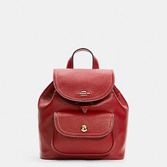 Coach Leather Red Pennie Backpack c4121 - Picture 11 of 13